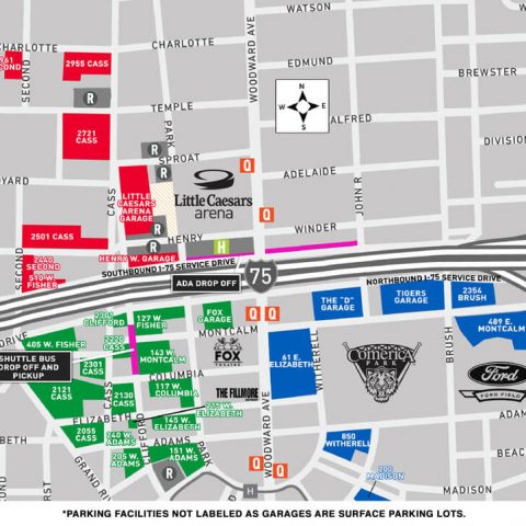 Little Caesars Arena Map